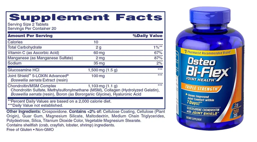 Osteo Bi-Flex Supplement Facts